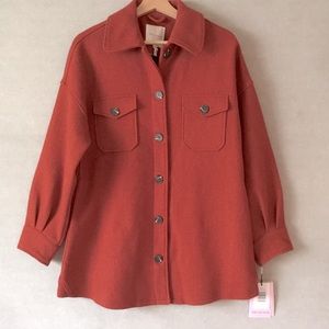 Avec Les Filles Rust Wool Blend Shacket, NWT size XS